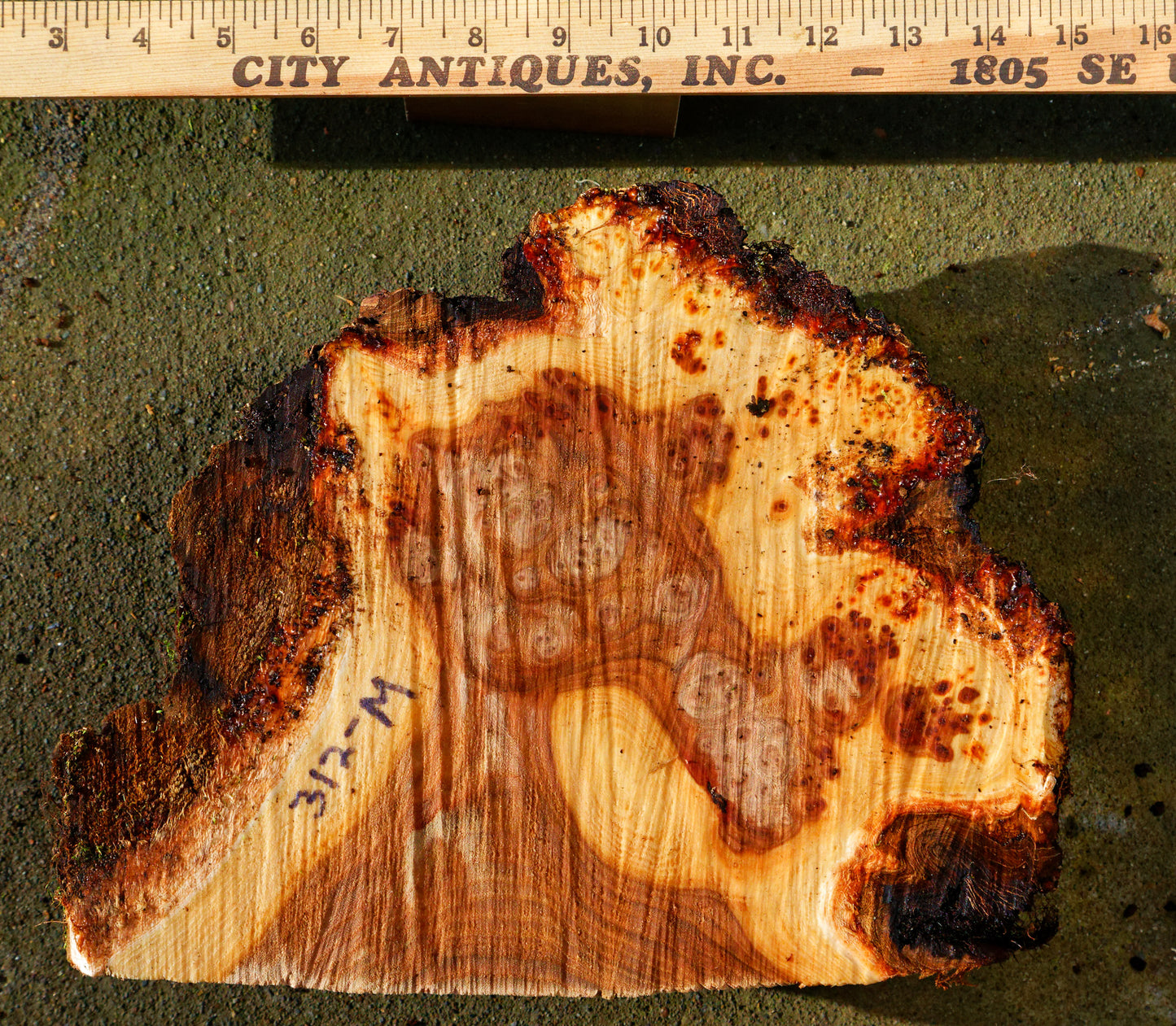 heart sculpture 9 inch, wood heart, desktop tabletop sculpture, live edge bark, 7.75" tall x 9.5 x 1.75, Wabi Sabi, figured wood, 312-M,