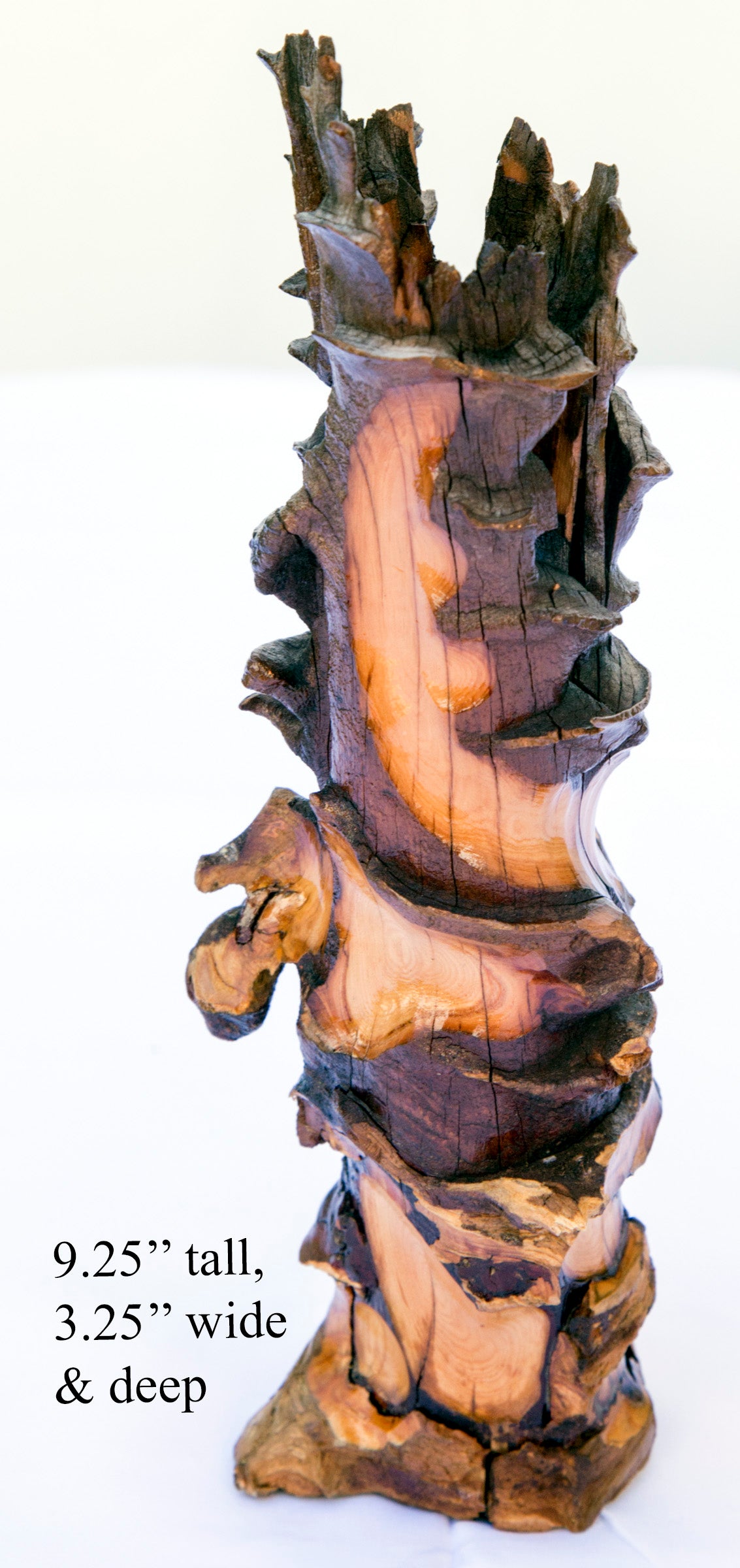 Rustic natural wood knot bud vase with plastic insert, 9.25” tall x 3.9, brown and golden yellow – handmade unique rustic wooden vase