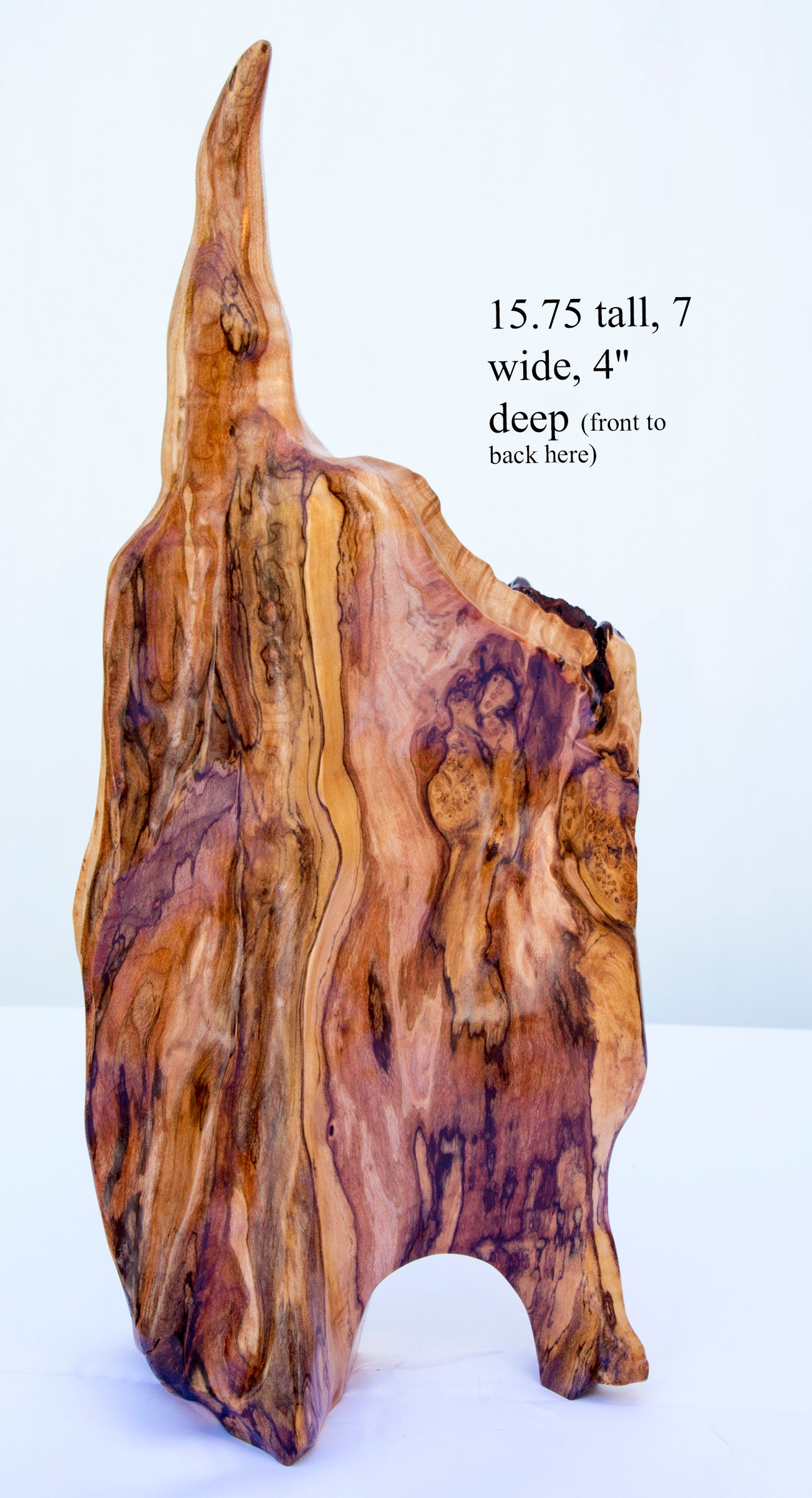 Skyward spalted maple tabletop sculpture, 15.75 inches tall, 7 wide, 4 deep, 215-D
