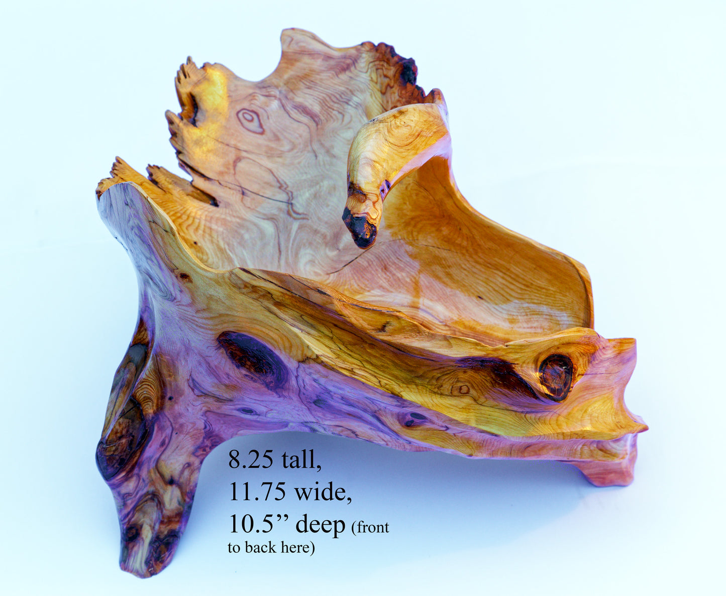 rustic, Wood bowl, one of a kind, irregular, exotic, 8” x 12” x 10”, upcycled, cabin, home log cabin décor, unique furnishings, 221-A