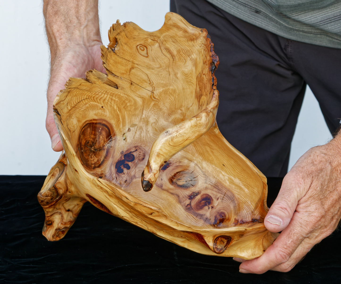 rustic, Wood bowl, one of a kind, irregular, exotic, 8” x 12” x 10”, upcycled, cabin, home log cabin décor, unique furnishings, 221-A