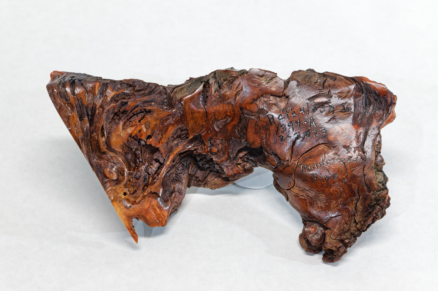 Rustic wood desktop sculpture, asymmetric Ponderosa pine tabletop mini sculpture, lichens, 2.38" tall x 8.2 long x 4,7 wide, Wabi Sabi, 394-A