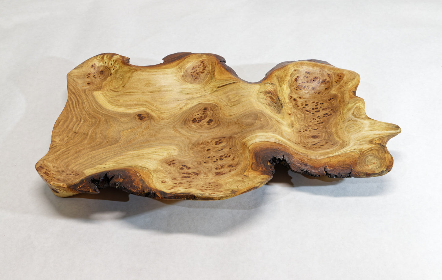 wood platter, wall hanging, tabletop, Charcuterie Cheese Board, Serving platter, burl live edge, 2" tall x 17 x 12", 2 lbs, Wabi Sabi, 312-L
