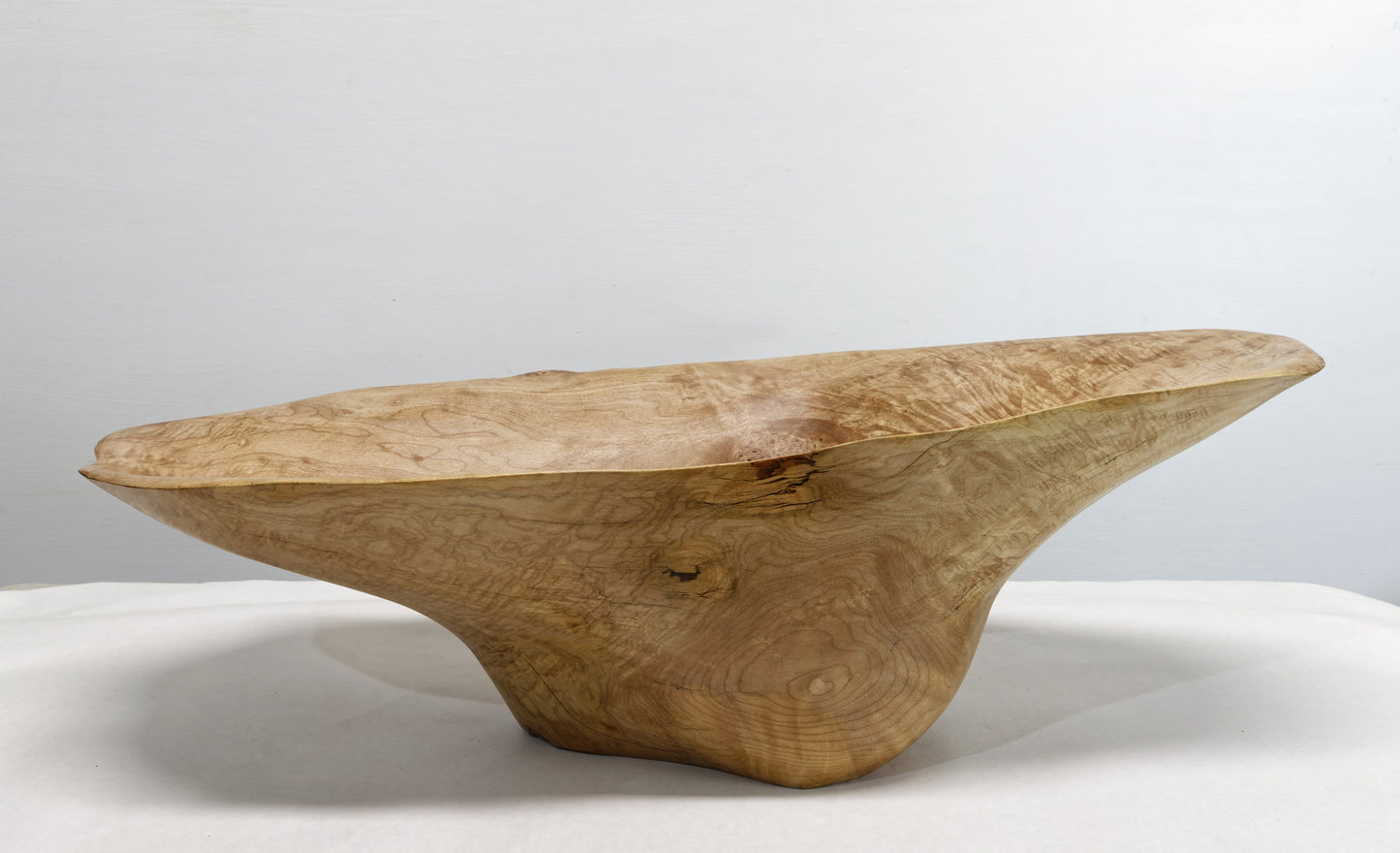 Wood bowl, large exotic bowl, walnut burl, figured fancy wood, designer bowl, best decor, curves, 8 inch tall, 10.5 wide, 25 long, 5 lbs, 9 oz, asymmetric