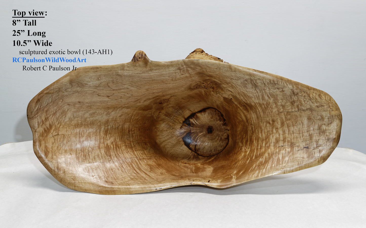 Wood bowl, large exotic bowl, walnut burl, figured fancy wood, designer bowl, best decor, curves, 8 inch tall, 10.5 wide, 25 long, 5 lbs, 9 oz, asymmetric