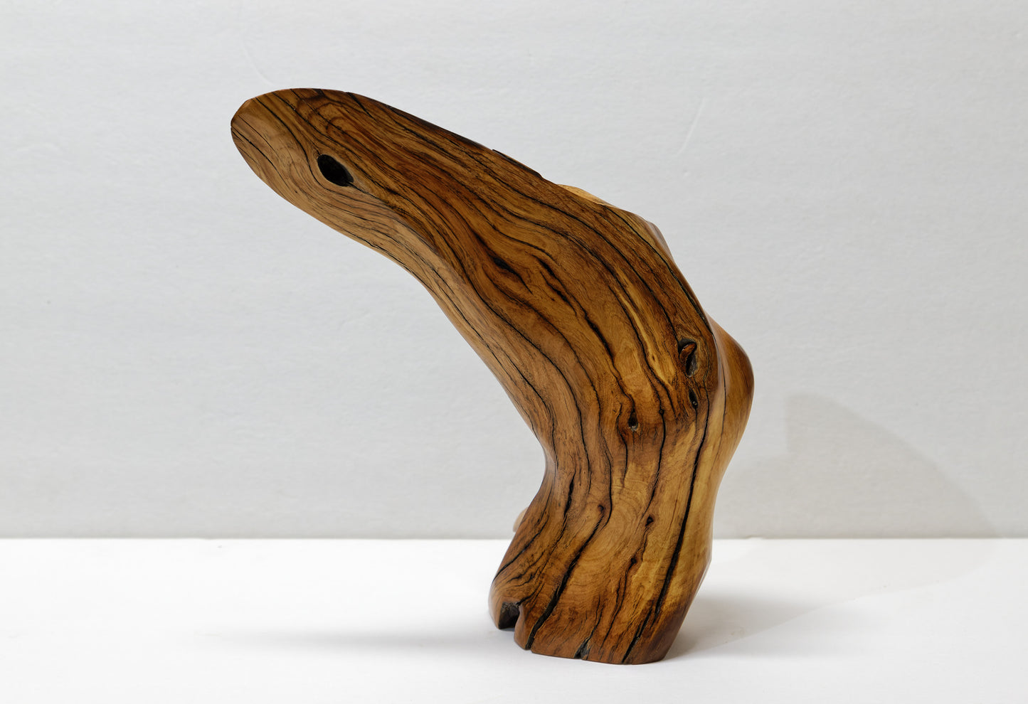 Arched bud vase, Ponderosa pine, rustic smooth arced, brown, tapered, asymmetric, decorative wood, 9 inches tall x 8 x 4.75, Wabi Sabi, 999-E