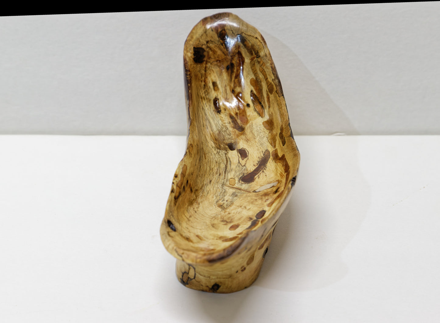 Once buggy oak wood bowl, blond, rustic, decorative woo, 435-B