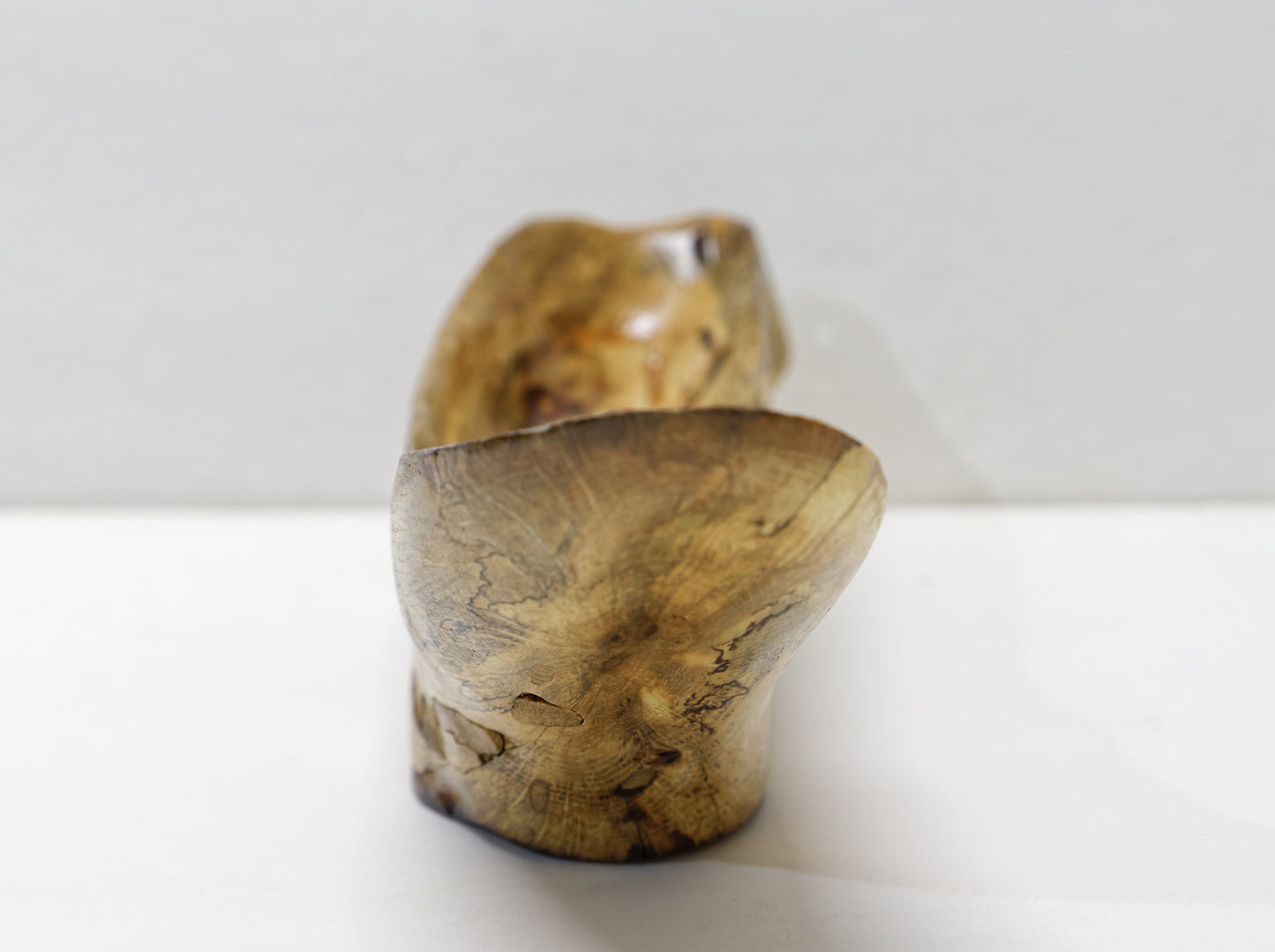 oak wood bowl, catchall, blond, rustic, buggy, asymmetric, de, 435-C