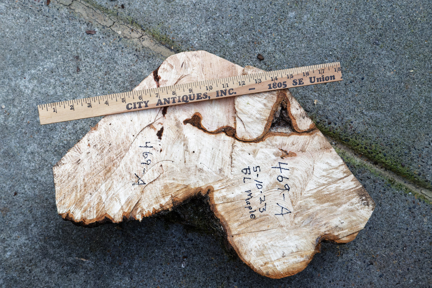 figured maple bowl, Wood, platter, 15 x 10 x 5.25'', 2.47 lbs, Wabi Sabi Wasabi wabi-sabi one-of-a-kind, asymmetric, upcycled, 469-K