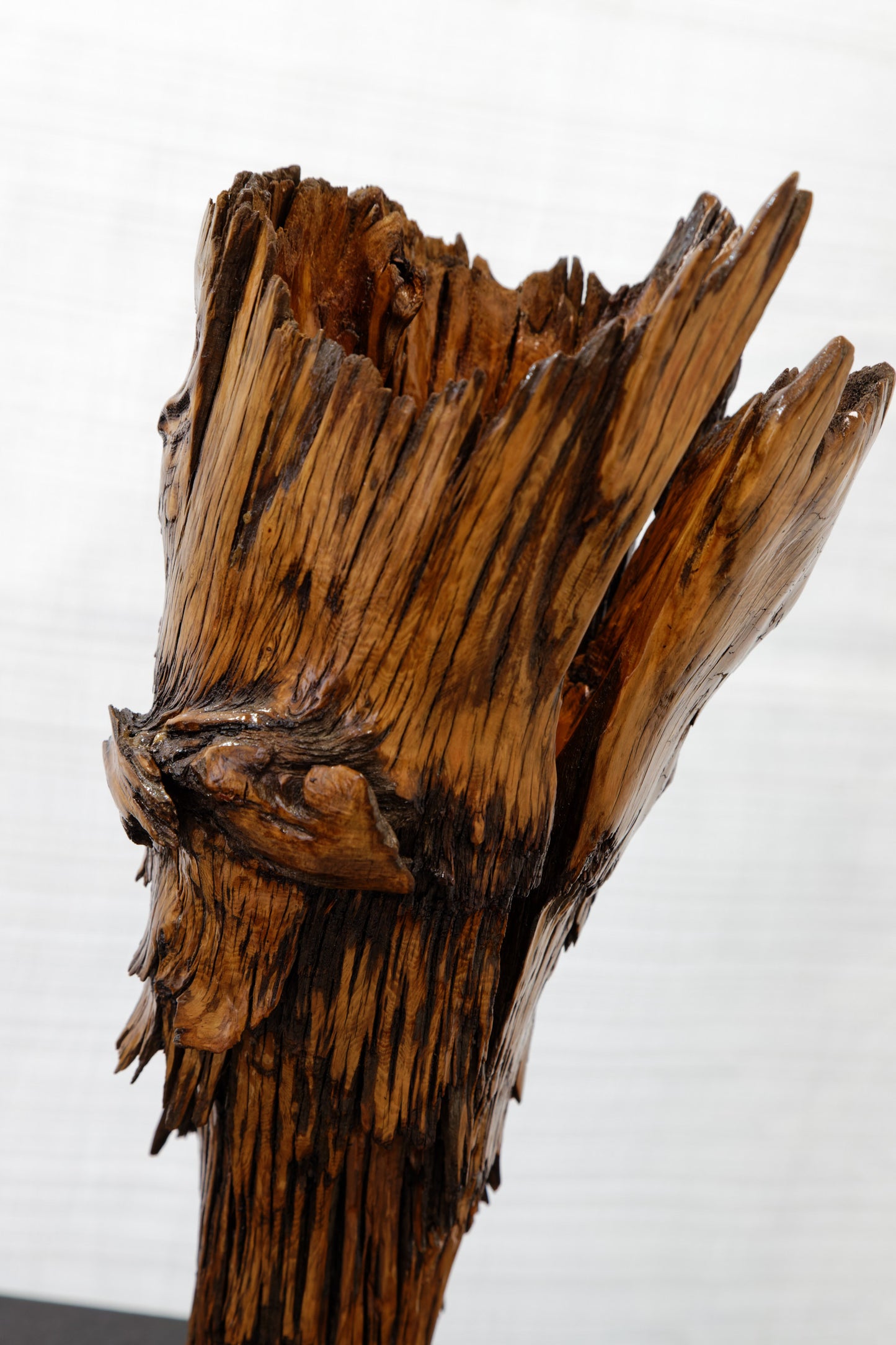 unique wood vase or tabletop sculpture, one-of-a-kind, freeform sculpture, 17 inches tall x 7 x 5, 4 lbs, upcycled, Wabi Sabi, wooden, 243-F
