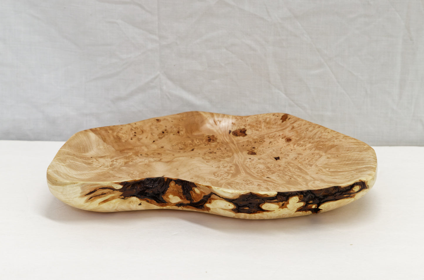 Bigleaf maple heart shaped bowl, live edge, catchall, 2 inches Tall x 12.5 x 9.5 , one of a kind, asymmetric, sculptured wood bowl, 469-B