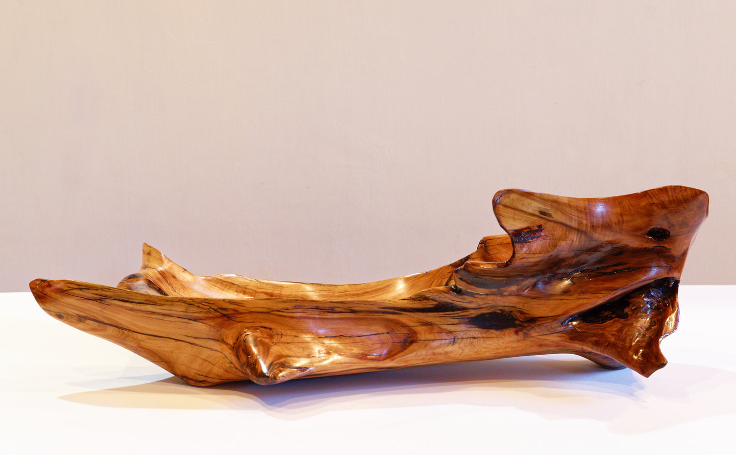 Juniper bowl 21 x 12 x 7T, 3.7# , tray catchall, exotic 2-level ,rich orange color, for food, candy, glasses, rings, wallet, recycled dead old growth tree, 477-A