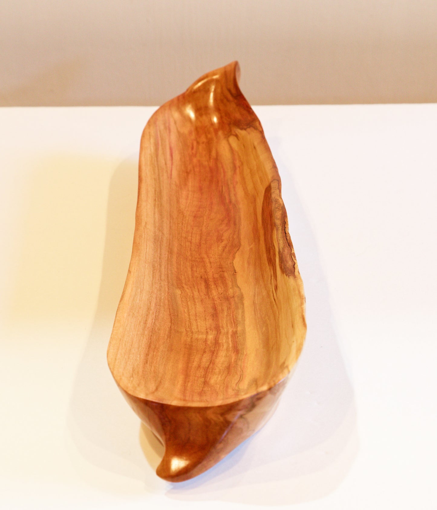 jewelry holder, 16.75 inch long narrow cherry catchall bowl, 449-A