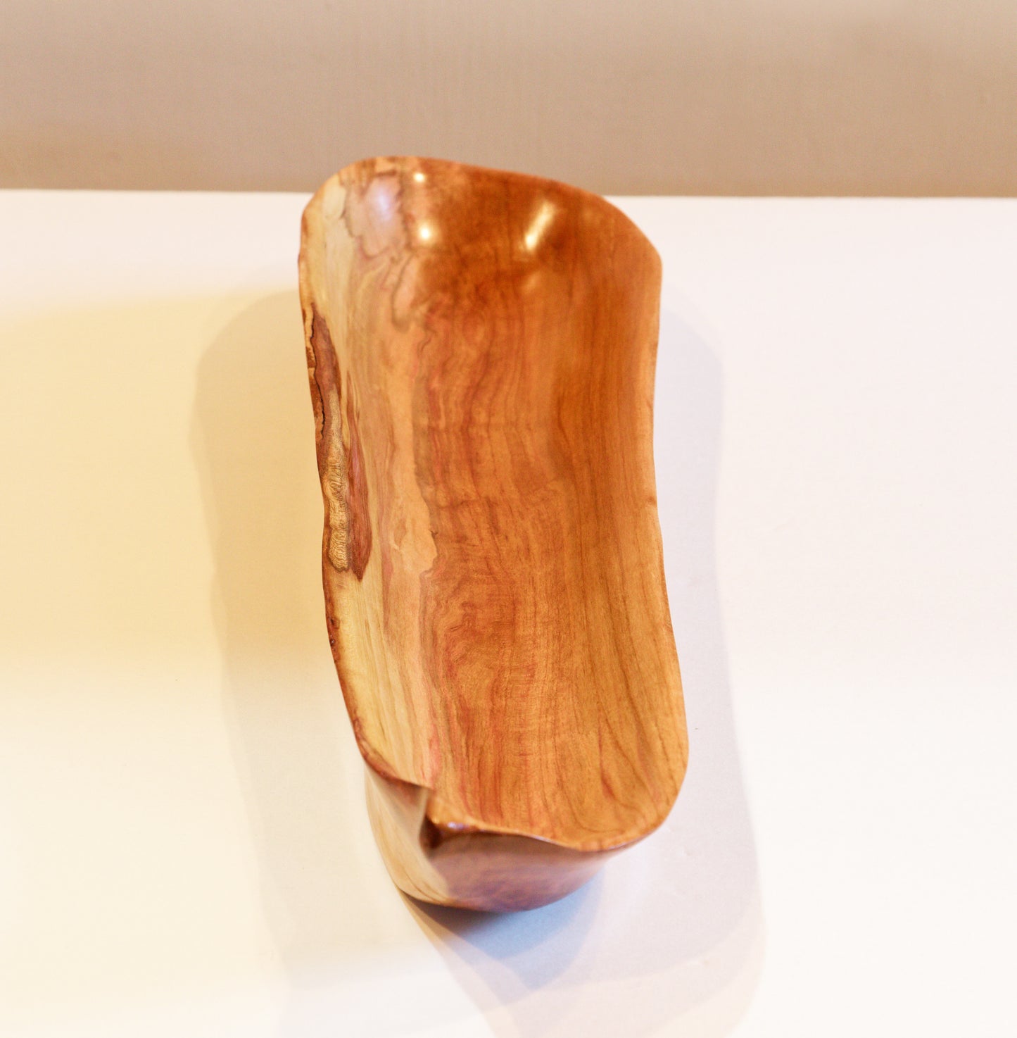 jewelry holder, 16.75 inch long narrow cherry catchall bowl, 449-A
