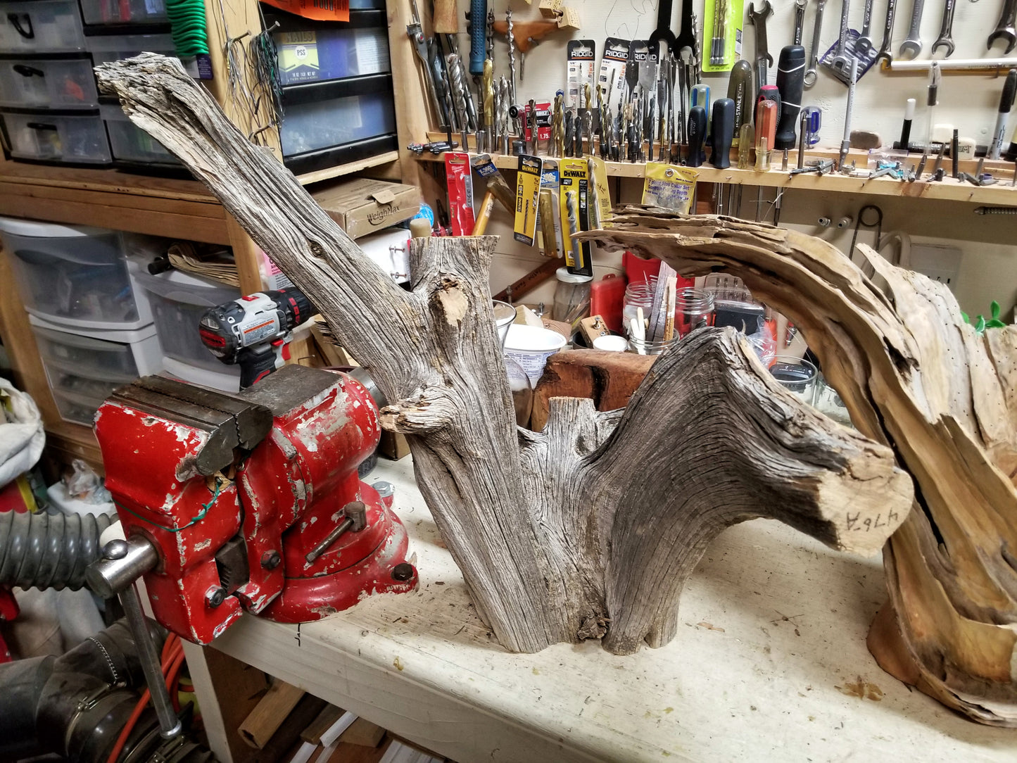 juniper vase planter, Wood, planter, 21 tall x 21 wide x 12'' deep, 7.13 lbs, Wabi Sabi Wasabi wabi-sabi one-of-a-kind, asymmetric, 476-A