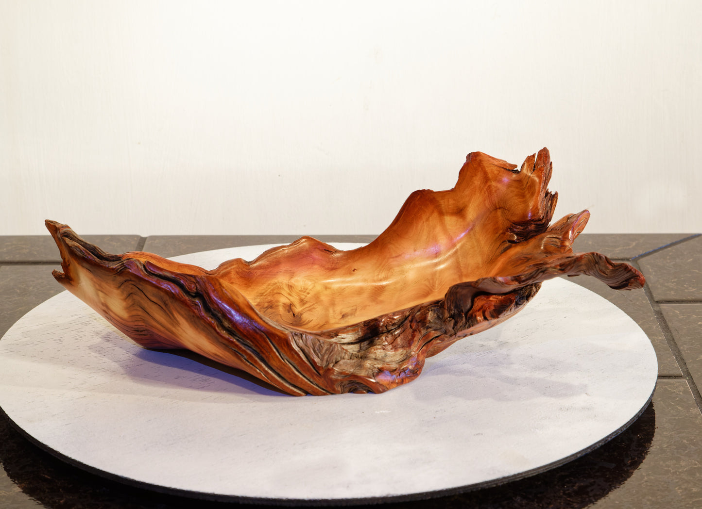 bowl catchall 16" , Ponderosa pine, wood one of a kind, Wabi Sabi wabisabi wabi-sabi no bark, rustic natural primitive twisted shape, 302-B2