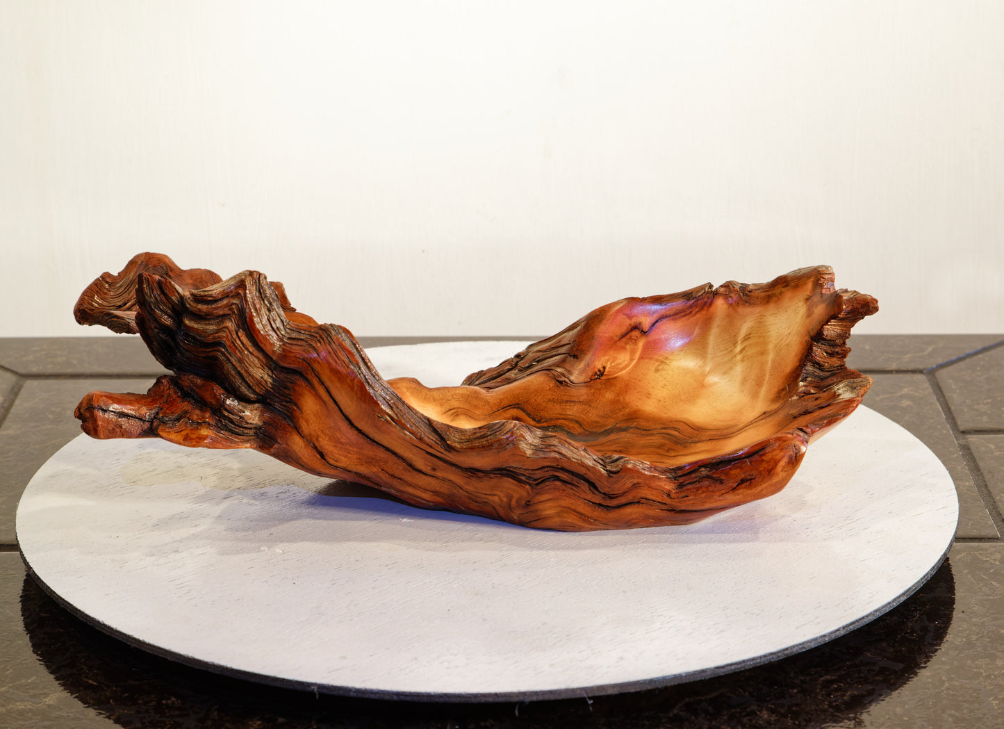 bowl catchall 16" , Ponderosa pine, wood one of a kind, Wabi Sabi wabisabi wabi-sabi no bark, rustic natural primitive twisted shape, 302-B2