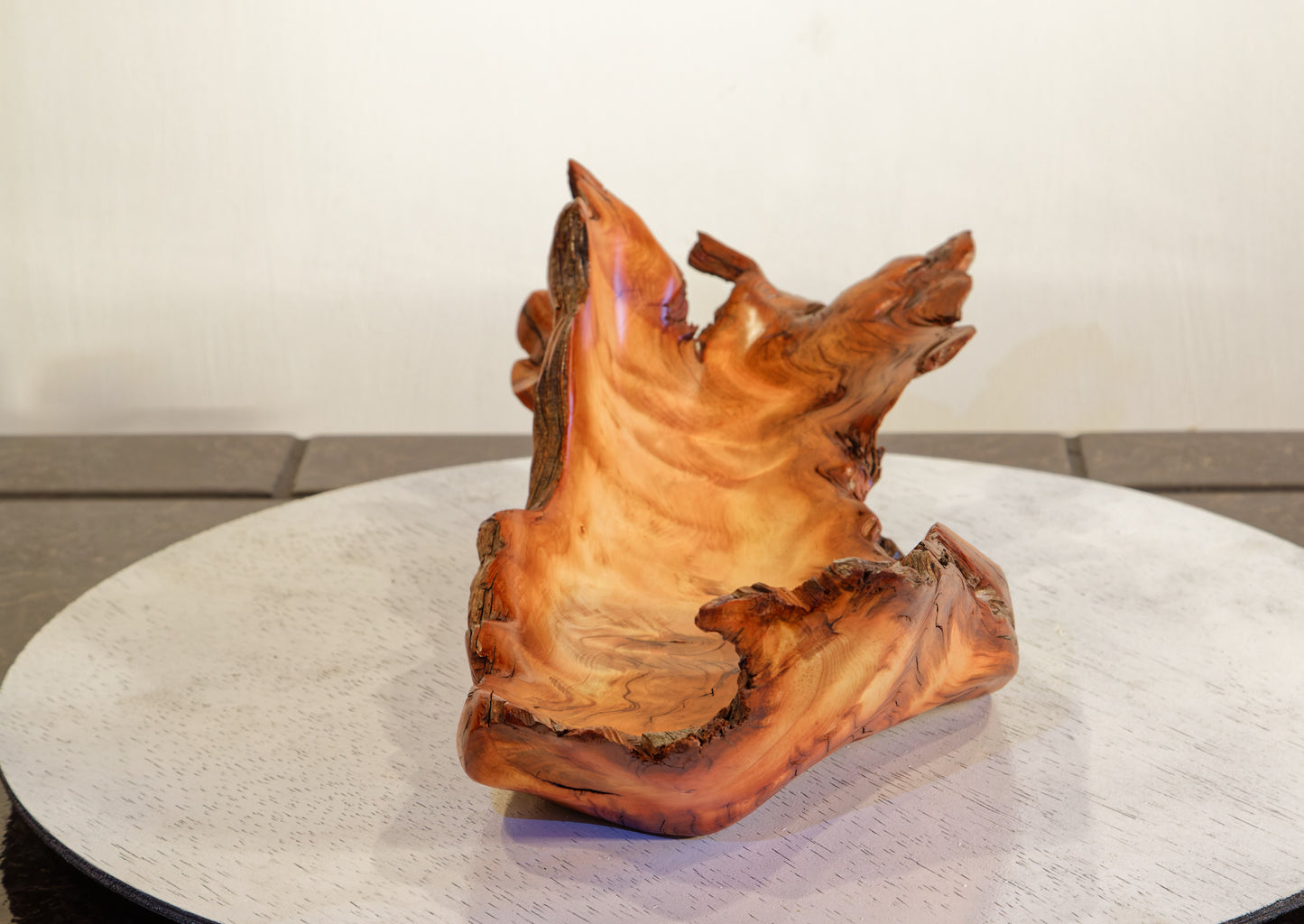 bowl catchall 16" , Ponderosa pine, wood one of a kind, Wabi Sabi wabisabi wabi-sabi no bark, rustic natural primitive twisted shape, 302-B2