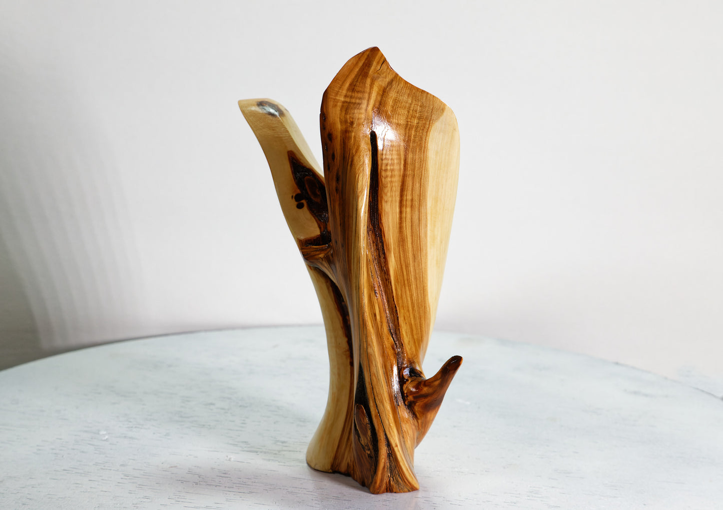 Wood, juniper wood, freeform tabletop sculpture, 8.5" TALL x 4 x 2.5, Wabi Sabi Wasabi wabi-sabi, one of a kind, asymmetric, upcycled, 480-D