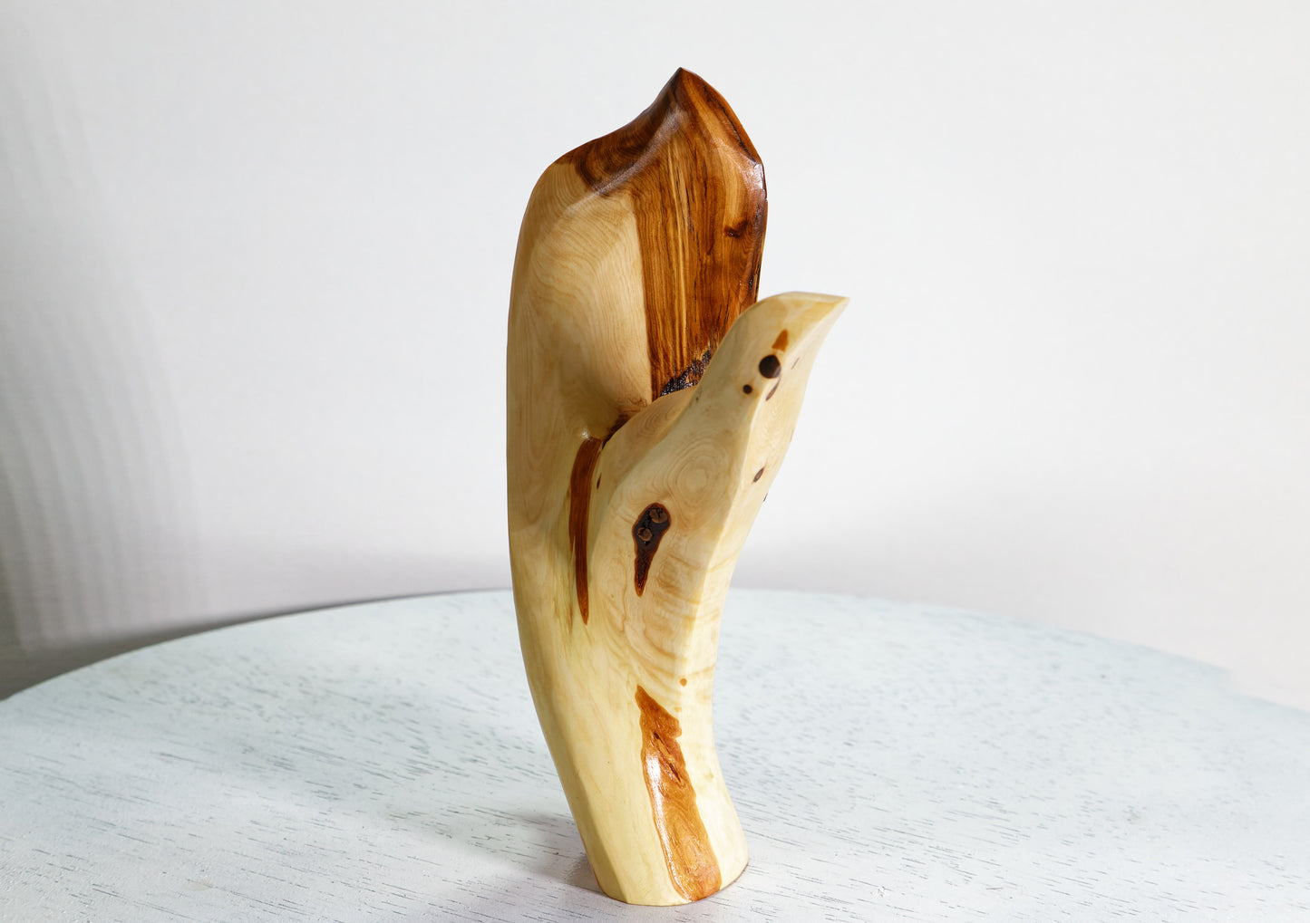 Wood, juniper wood, freeform tabletop sculpture, 8.5" TALL x 4 x 2.5, Wabi Sabi Wasabi wabi-sabi, one of a kind, asymmetric, upcycled, 480-D