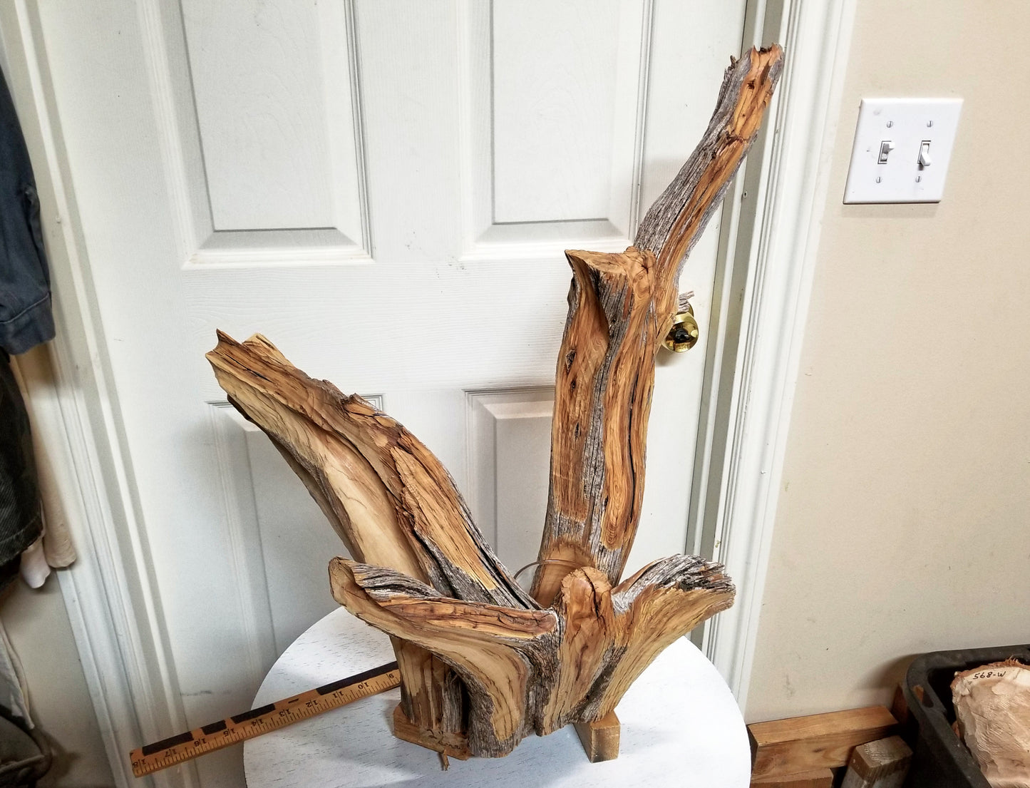 juniper vase planter, Wood, planter, 21 tall x 21 wide x 12'' deep, 7.13 lbs, Wabi Sabi Wasabi wabi-sabi one-of-a-kind, asymmetric, 476-A