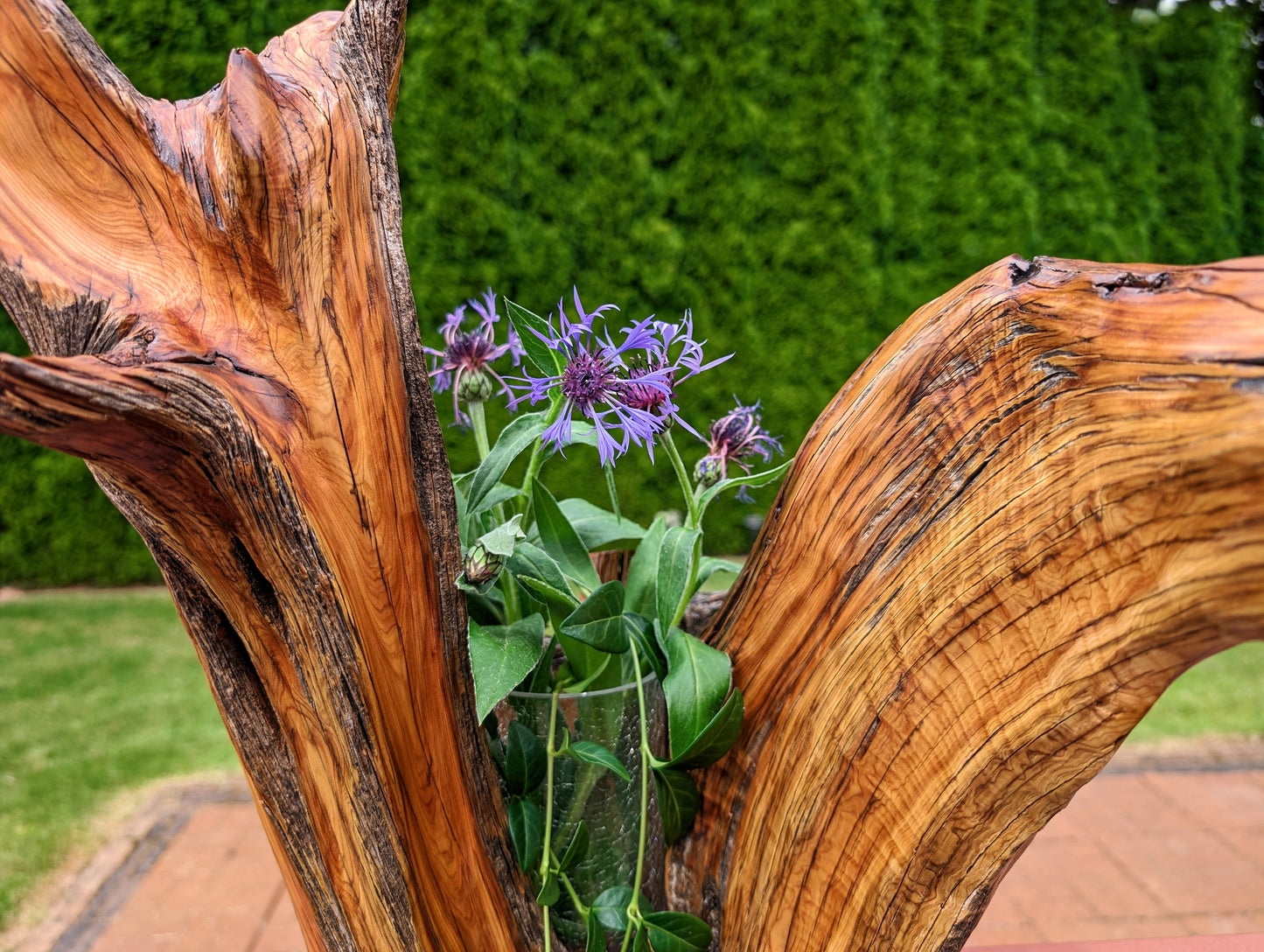 juniper vase planter, Wood, planter, 21 tall x 21 wide x 12'' deep, 7.13 lbs, Wabi Sabi Wasabi wabi-sabi one-of-a-kind, asymmetric, 476-A