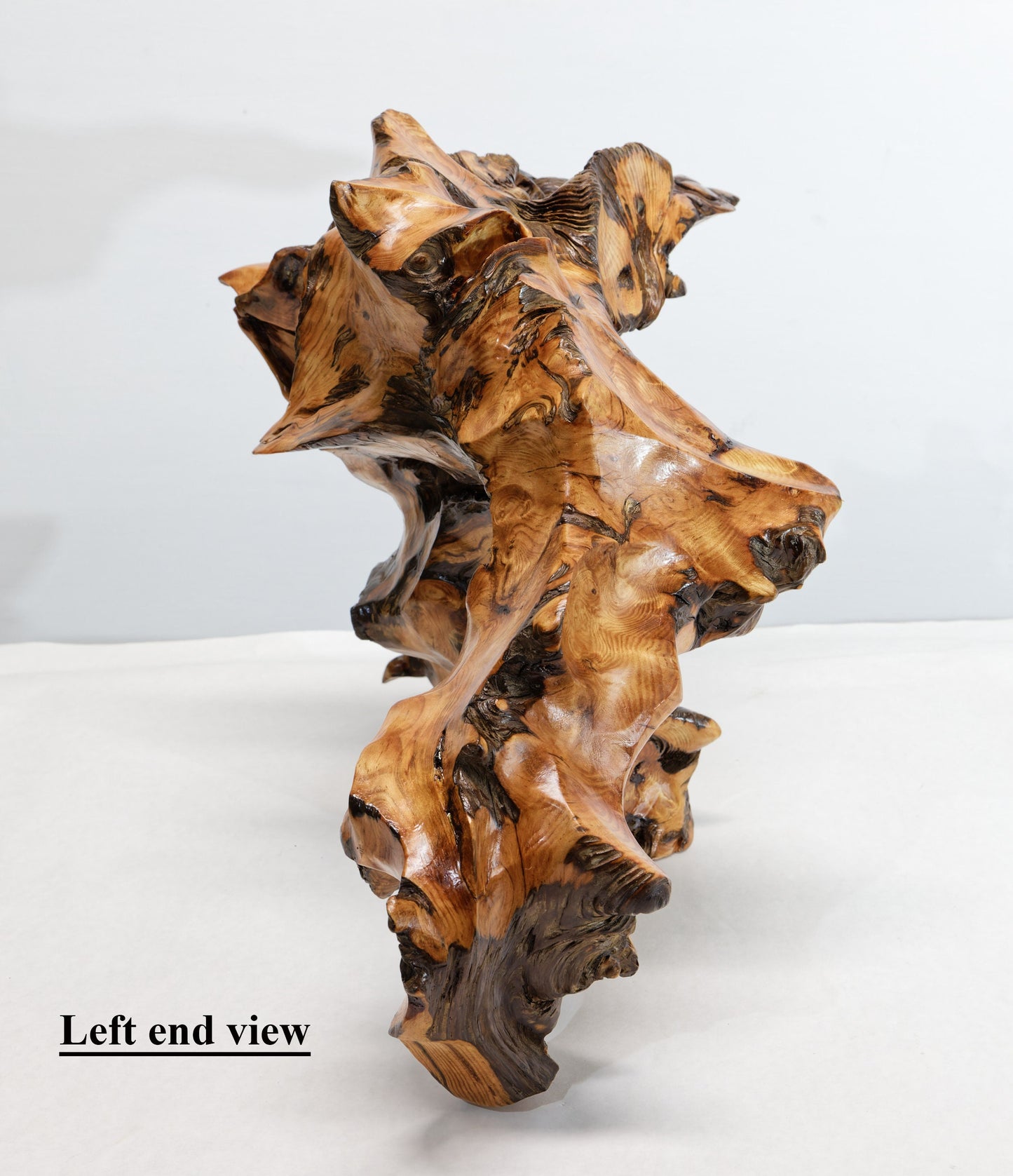 unique wood tabletop sculpture, one-of-a-kind, freeform sculpture, 13.25 inches tall x 21 x 12, 9 lbs, 11 oz, upcycled, Wabi Sabi, 330-A