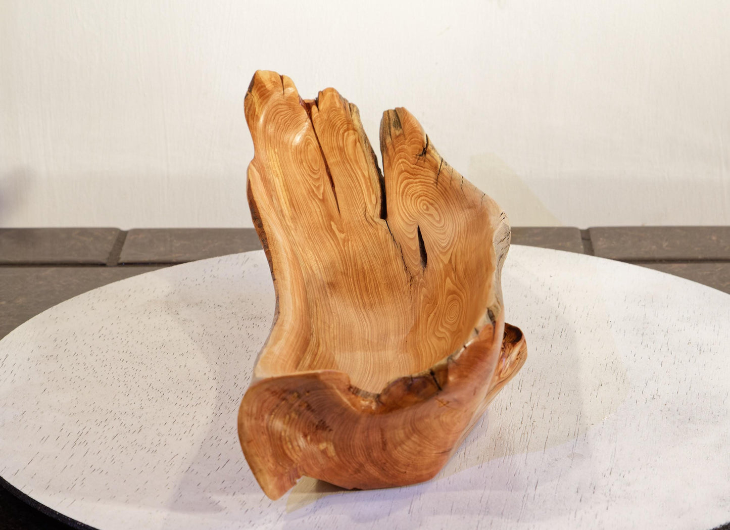 Bitterbrush catchall, Wood bowl, 15.25" long x 5.25 x 4.75 TALL, 1.77 lbs, Wabi Sabi Wasabi, one-of-a-kind, asymmetric, upcycled, 473-A1
