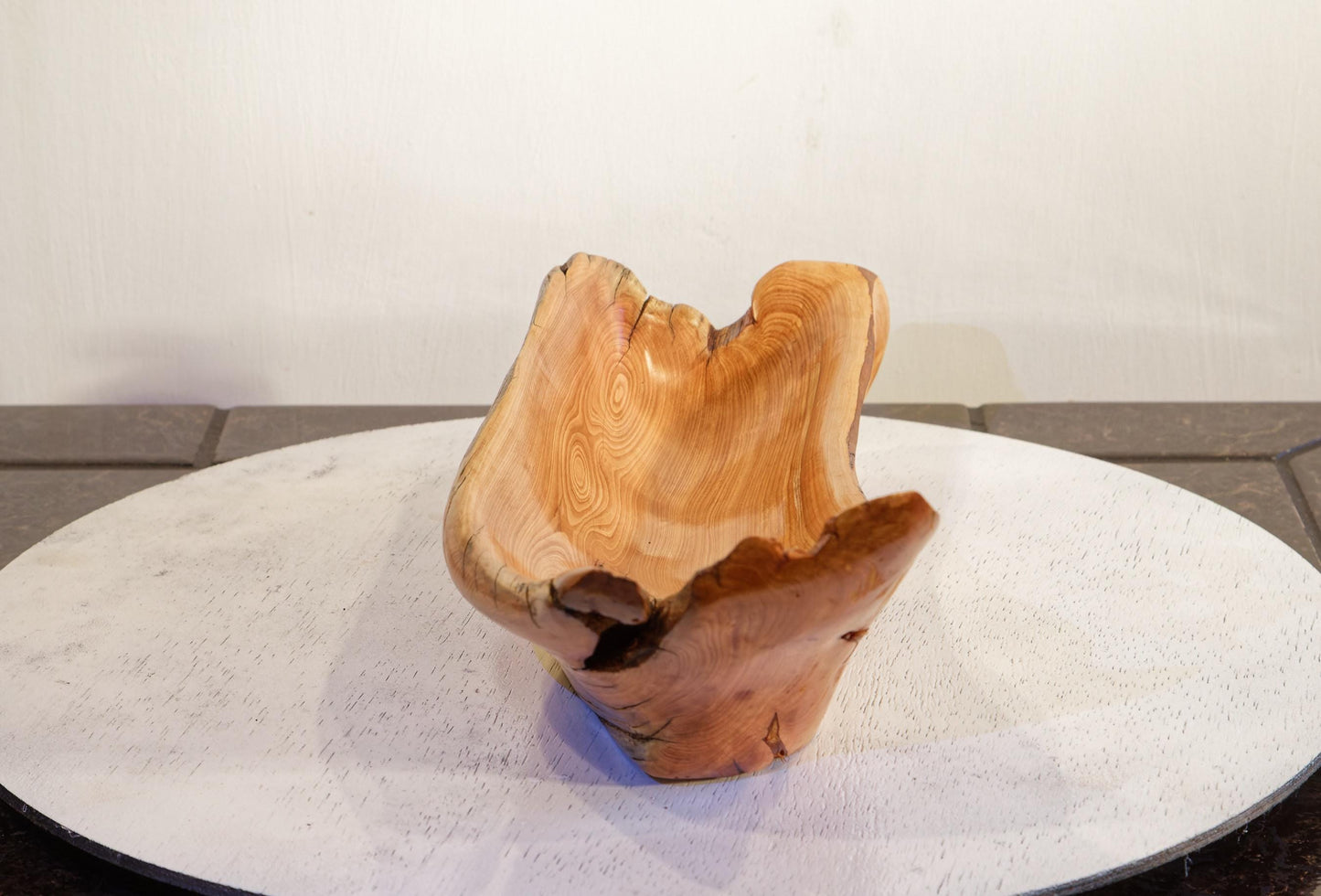 Bitterbrush catchall, Wood bowl, 15.25" long x 5.25 x 4.75 TALL, 1.77 lbs, Wabi Sabi Wasabi, one-of-a-kind, asymmetric, upcycled, 473-A1