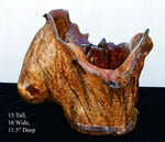 decor large wood container, indoor planter, vase, floor, tabletop, display flowers, magazine rack, 15'' tall, 16'' wide x 11.5" deep, weighs 9.25 lbs, 260-A