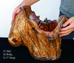 decor large wood container, indoor planter, vase, floor, tabletop, display flowers, magazine rack, 15'' tall, 16'' wide x 11.5" deep, weighs 9.25 lbs, 260-A