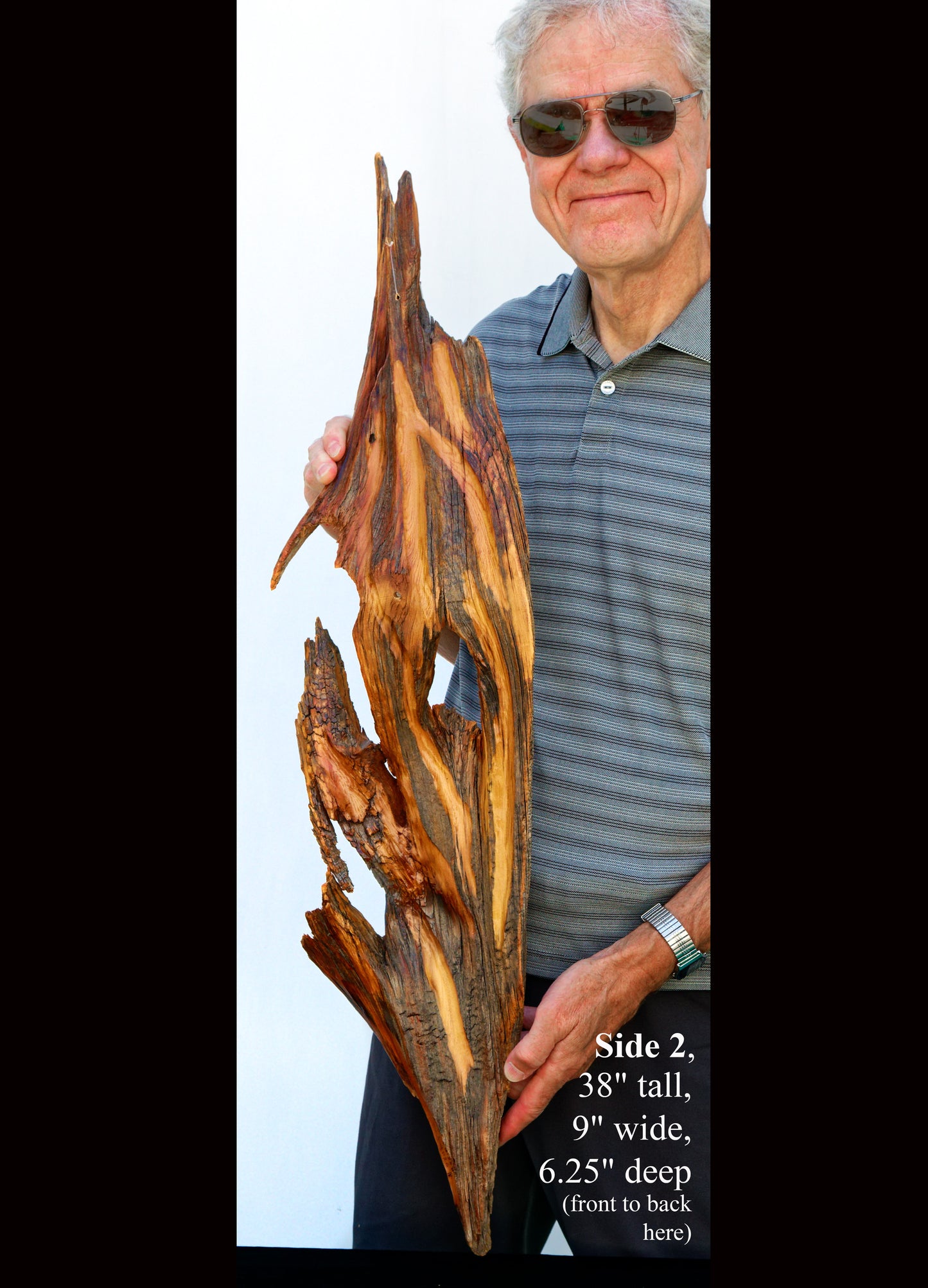 Hanging, wall, rustic, wood sculpture, natural, primitive, reclaimed wood, asymmetric, live wood, handmade, unique, 219-K,  Robert C Paulson Jr