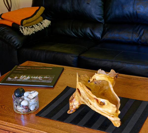 rustic, Wood bowl, one of a kind, irregular, exotic, 8” x 12” x 10”, upcycled, cabin, home log cabin décor, unique furnishings, 221-A