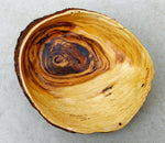 Large rustic covered cover wood wooden bowl brown golden gold bark live edge legs irregular, 9.5 x 14 x 12.5’’ handmade Robert C Paulson Jr, 224-A