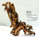 Rustic tabletop wood sculpture décor, conjoined roots, 22 x 21 x 9, decorative mantel sculpture, Ponderosa, lodge cabin décor, brown, 243-H