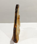 heart sculpture 9 inch, wood heart, desktop tabletop sculpture, live edge bark, 7.75" tall x 9.5 x 1.75, Wabi Sabi, figured wood, 312-M,