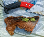 Rustic wood desktop sculpture, asymmetric Ponderosa pine tabletop mini sculpture, lichens, 2.38" tall x 8.2 long x 4,7 wide, Wabi Sabi, 394-A