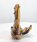 Rustic 2-part wood bowl catchall tabletop, exotic sculpture, asymmetric decor, willow live edge bark, 15" tall x 9 x 8, Wabi Sabi, 430-A