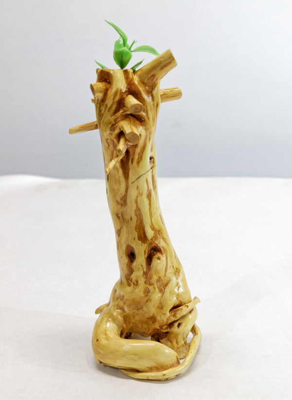 Twist roots bud vase, cedar root, 9.5 tall x 3.75 x 3.25'', 6.3 oz, Wabi Sabi Wasabi wabi-sabi one-of-a-kind, asymmetric, upcycled, 368-A