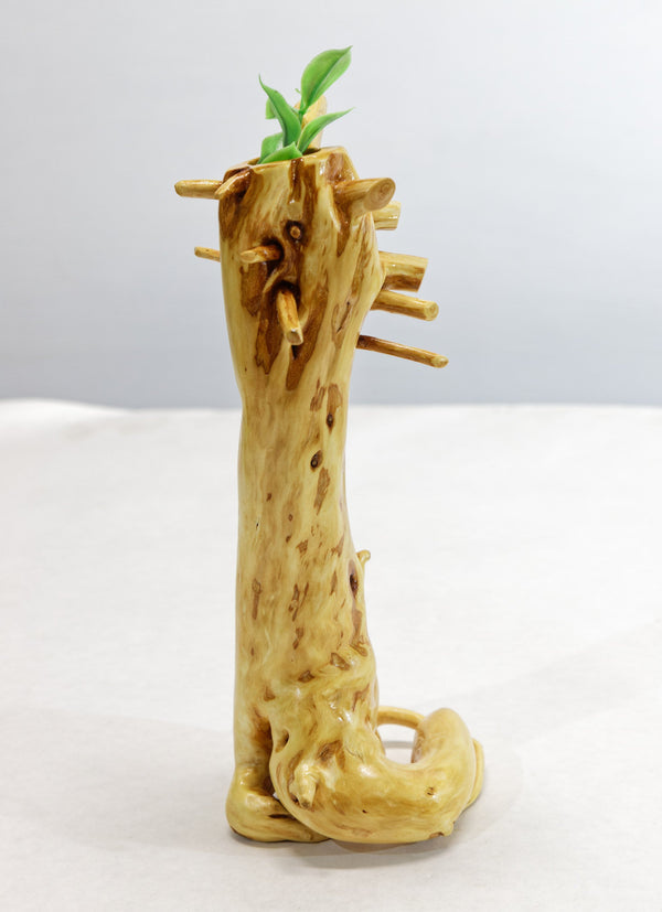 Twist roots bud vase, cedar root, 9.5 tall x 3.75 x 3.25'', 6.3 oz, Wabi Sabi Wasabi wabi-sabi one-of-a-kind, asymmetric, upcycled, 368-A
