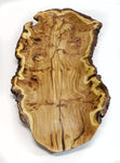 .. wood platter, wall hanging, tabletop sculpture, exotic burl, live edge bark, 2.5" tall x 24.5 long x 12.5 wide, 4 lbs, Wabi Sabi, 312-Y