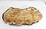 .. wood platter, wall hanging, tabletop sculpture, exotic burl, live edge bark, 2.5" tall x 24.5 long x 12.5 wide, 4 lbs, Wabi Sabi, 312-Y