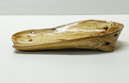 oak wood bowl, blond rustic, buggy, tapered, decorative wood, exotic, 10.5 inch long x 4.25 x 2.7 tall, upcycled, Wabi Sabi, wild wood, 435-A