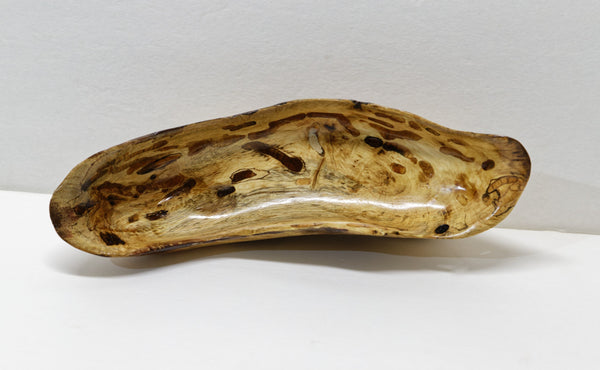Once buggy oak wood bowl, blond, rustic, decorative woo, 435-B