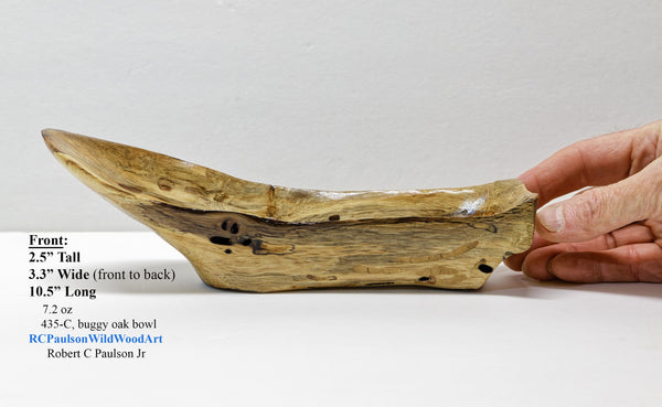 oak wood bowl, catchall, blond, rustic, buggy, asymmetric, de, 435-C