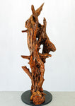 gorgeous floor & tabletop wood root sculpture, one-of-a-kind freeform wooden sculpture, 35 Tall x 17 x 14", 18 lbs, upcycled, Wabi Sabi, 332-A