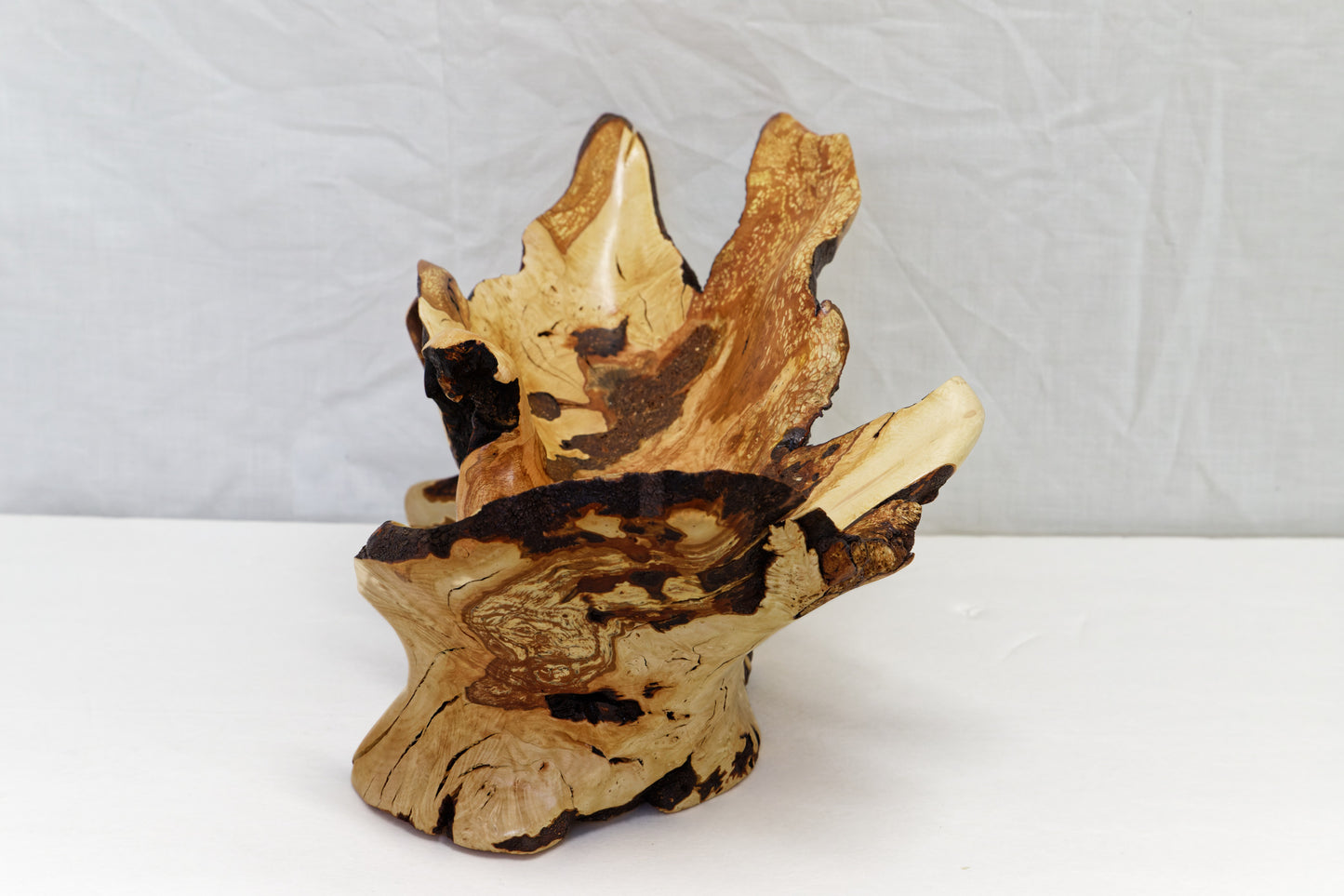 Huckleberry bowl, irregular wooden bowl, live edge, rustic catchall, 6.75 in Tall x 12 x 9, one of a kind, asymmetric, upcycled, 468-B