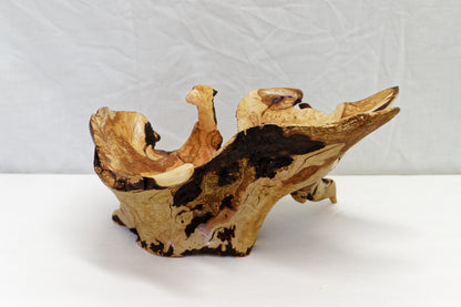 Huckleberry bowl, irregular wooden bowl, live edge, rustic catchall, 6.75 in Tall x 12 x 9, one of a kind, asymmetric, upcycled, 468-B