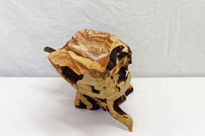 Huckleberry bowl, irregular wooden bowl, live edge, rustic catchall, 6.75 in Tall x 12 x 9, one of a kind, asymmetric, upcycled, 468-B