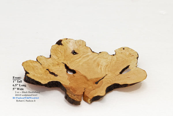 Huckleberry bowl, irregular wood bowl, live edge, catchall, rustic catchall, 1 inch Tall x 6.5 x 5, 2 oz , one of a kind, asymmetric, 468-C